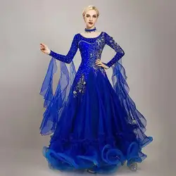High End Diamond Studded New Modern Dance Dress Ballroom Dance Competition Performance Costume Waltz Dance Skirt