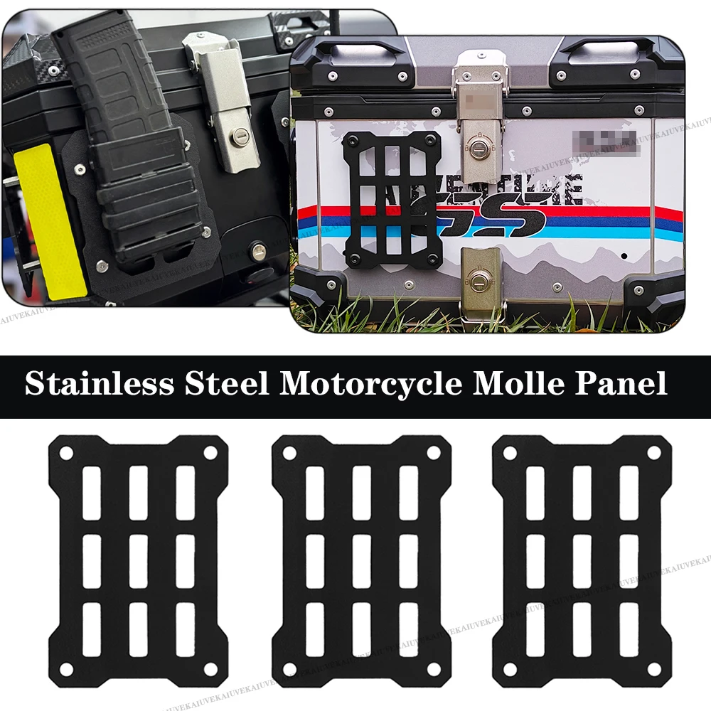 Motorcycle Molle Panel For Trunk Storage Aluminum Alloy Waterproof Tactical Universal Side Box Organizer Modular Storage