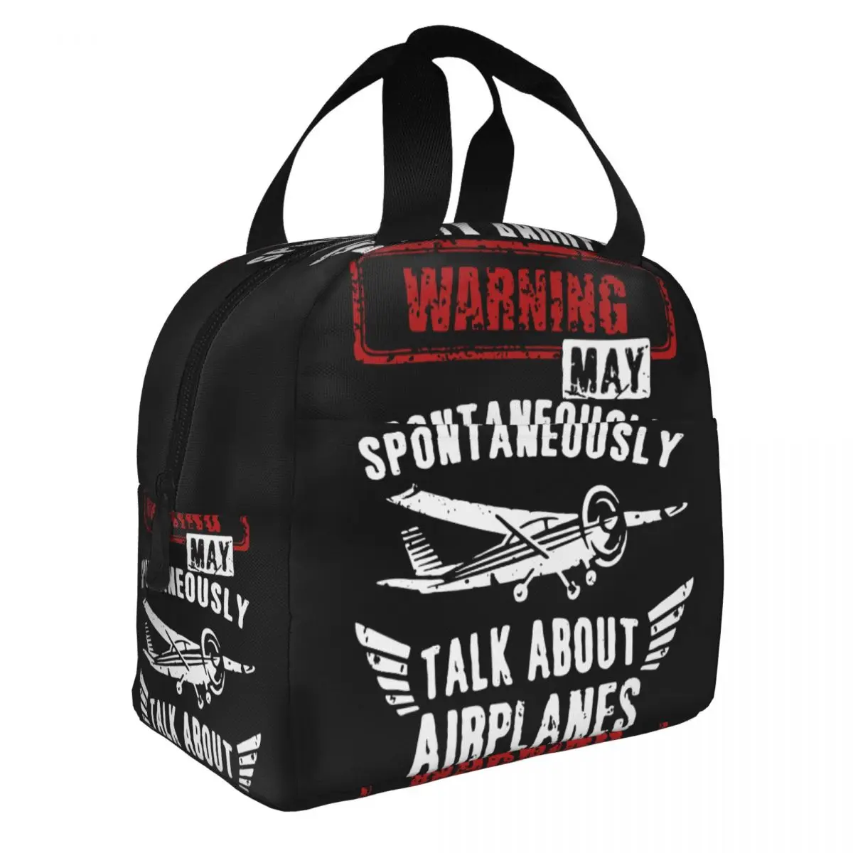 Airplanes Pilot Gift Insulated Lunch Bags Thermal Bag Meal Container Plane Fighter Large Tote Lunch Box Bento Pouch Work Outdoor