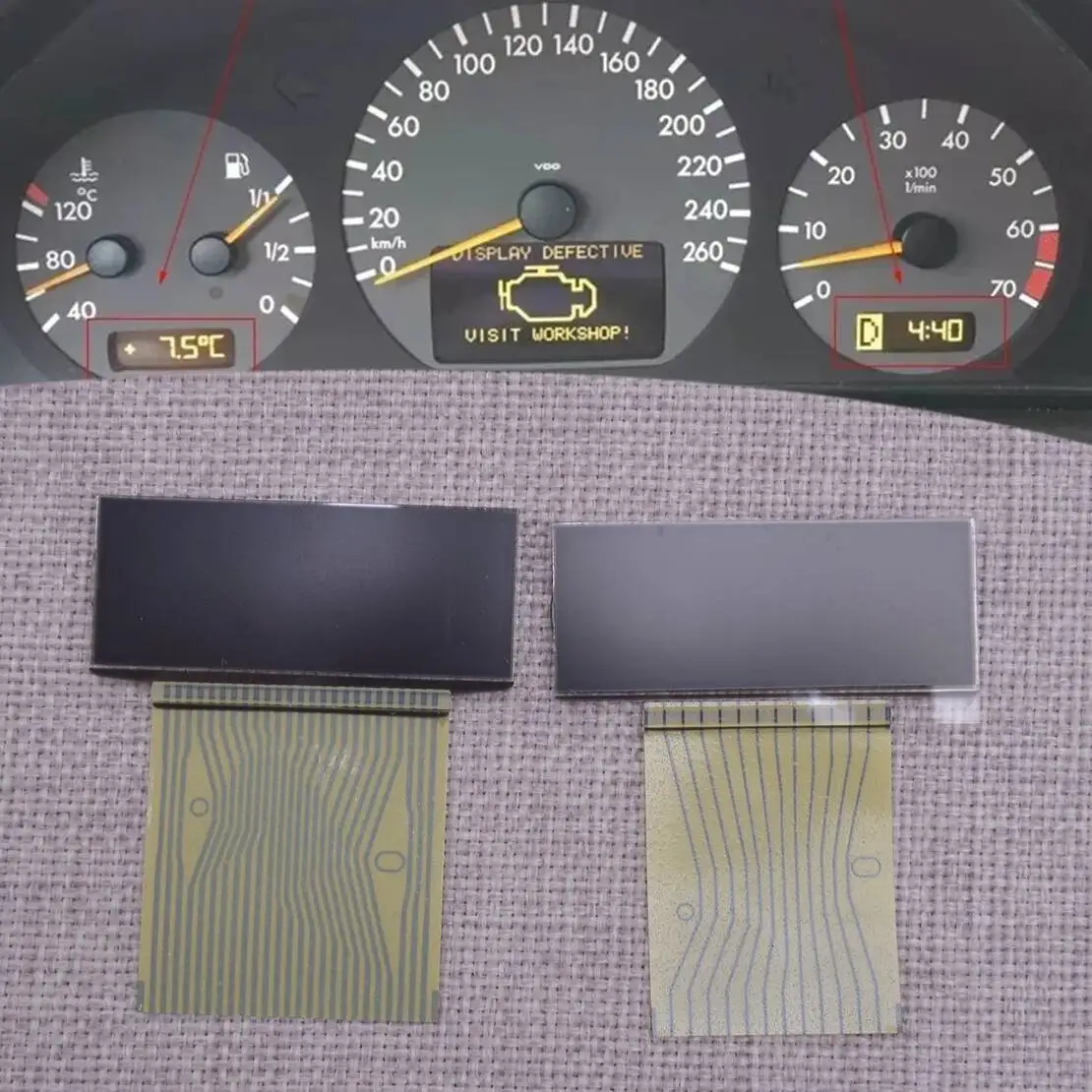 1 Pair Dashboard Instrument Cluster LCD Screen Display Fit for Mercedes-Benz W210 S210 W208 R170
