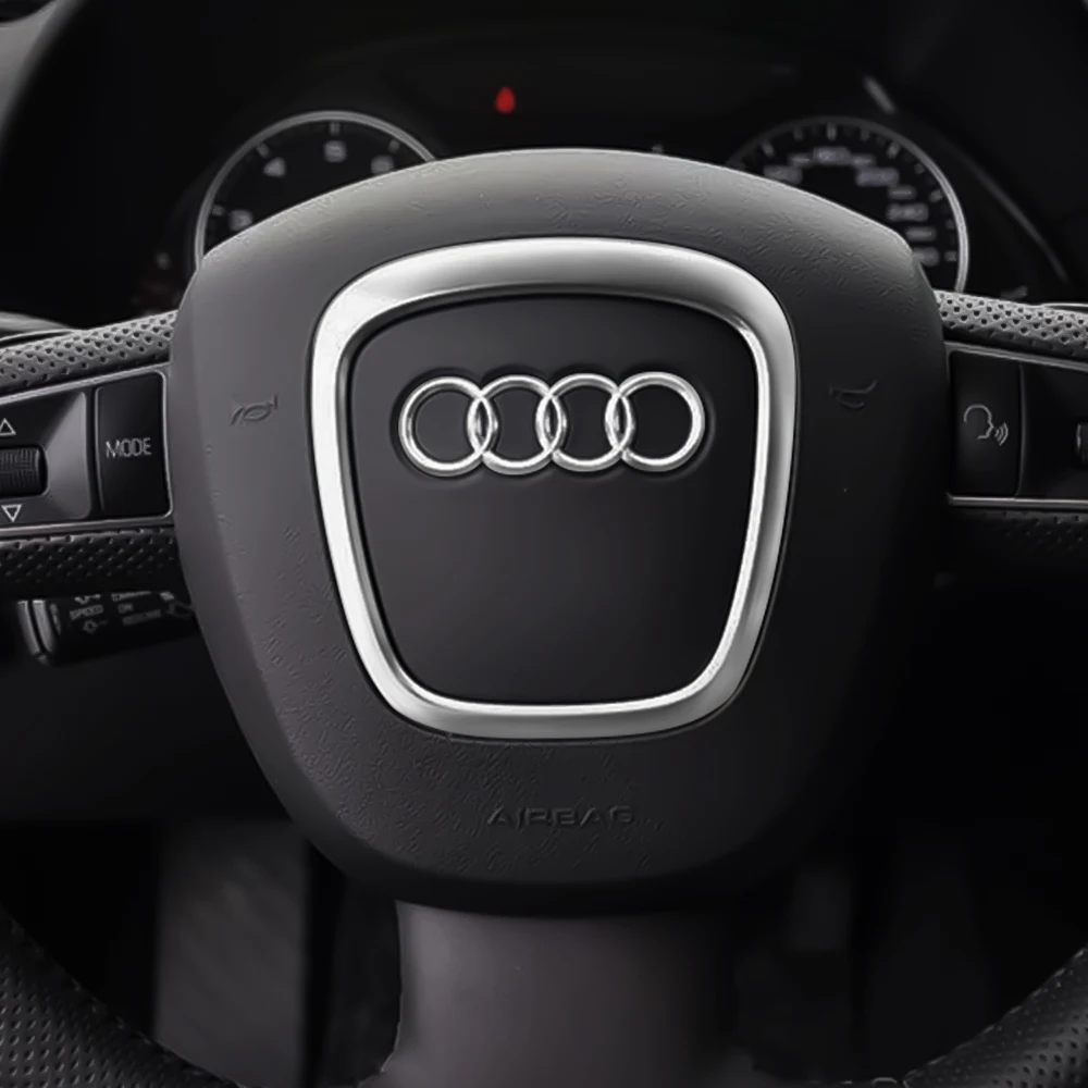 Car Steering Wheel Frame Trim Cover for AUDI A6L 2012-2018 Q5 2013-2018 A4L A3 2013-2016 Q8L A7 Q7 2011-2017 Q3 2003-2016 Emblem