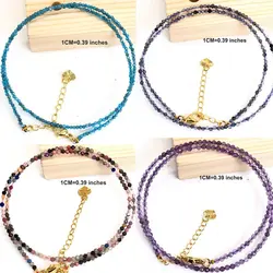 2-3MM Mini Crystal Agate garnet Bangle /Bracelet necklace On Hand for Women with Accessories Jewelry Party /Wedding Luxury Gift