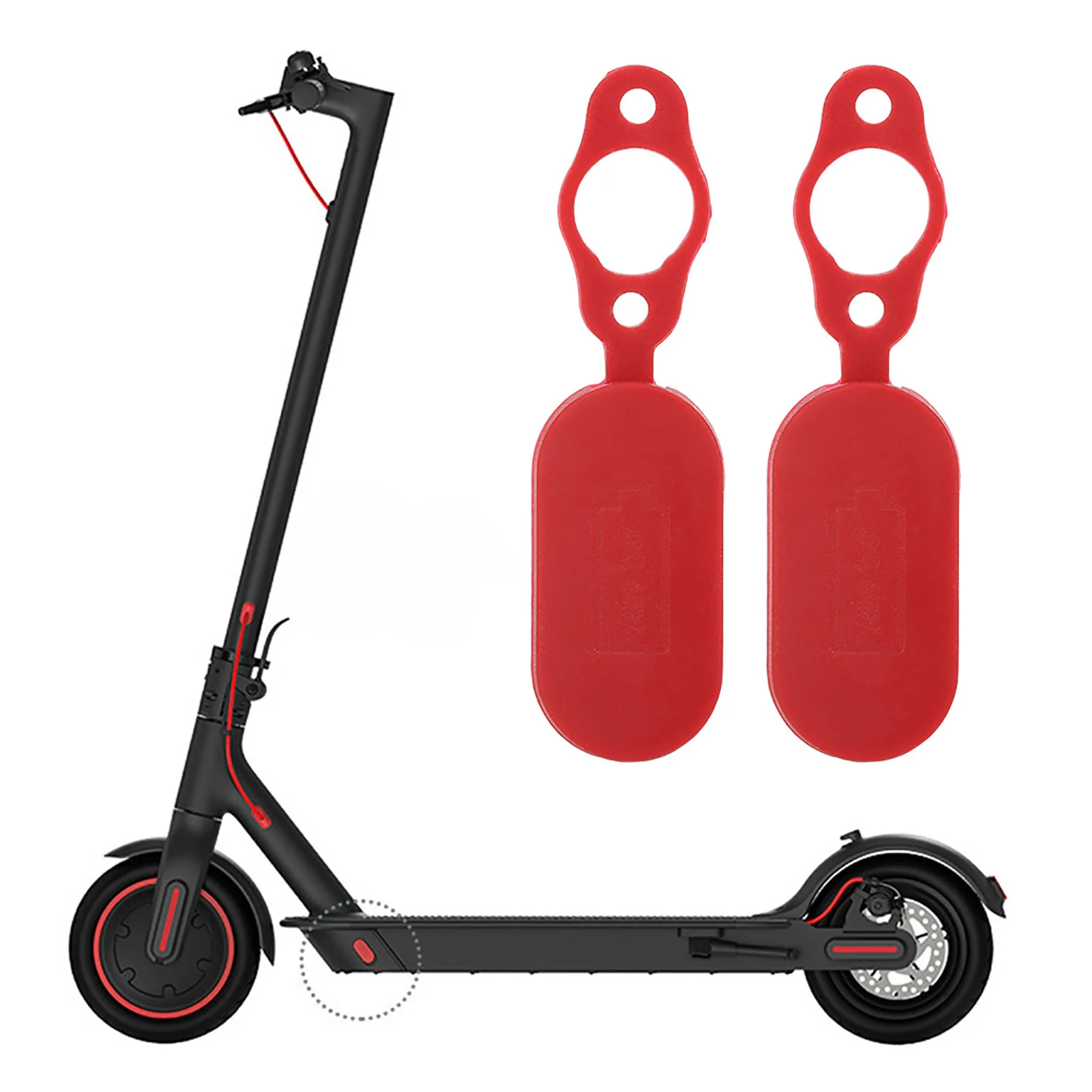 2PCS Red Charging Port Waterproof Cover Accessory Fit For Xiaomi PRO Electric Scooter