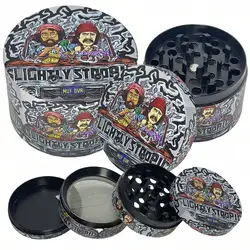 50mm Metal Cartoon Herb Grinder 4-Layers Spice Pepper Mill Salt Mortar Pestle Tobacco Raw Grass Grinder Smoking Kitchen Tool