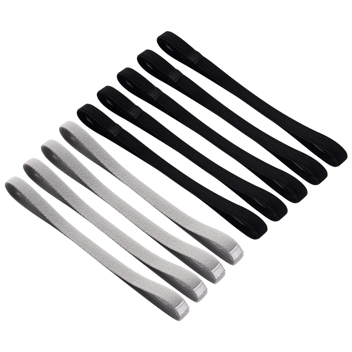 SLQZT 9 Pcs Thick Non-Slip Elastic Sport Headbands Hair Headbands,Exercise Hair and Sweatbands for Women and Men(Black, Grey)