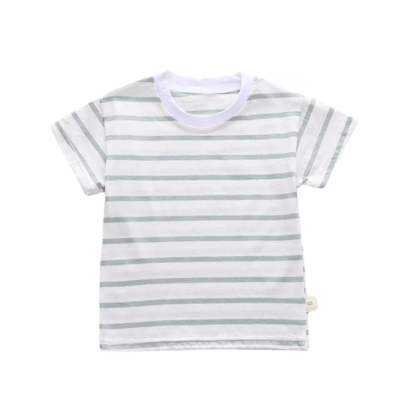 New Summer Baby Boys Clothes Children Girls Striped Short Sleeve T-Shirt Toddler Casual Costume Infant Clothing Kids Sportswear