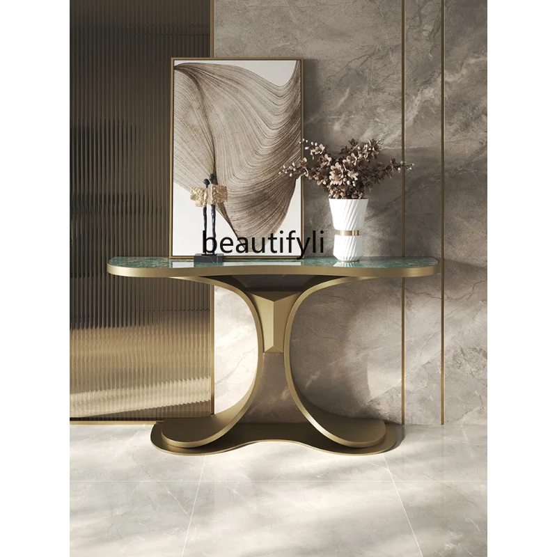 Light Luxury Stone Plate Console Tables Super Narrow Door-to-Door Simple Modern Natural Luxury Stone Console  side table