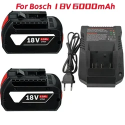 1-3PSC 18V Battery For Bosch GBA 18V 6.0Ah Lithium BAT609 BAT610G BAT618 BAT618G 17618-01 BAT619G BAT622 SKC181-202L +charger