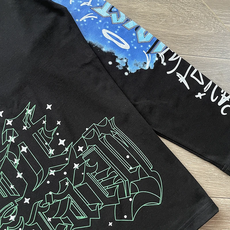 تي شيرت علوي من Lost Intricacy تي شيرت مطبوع عليه الملاك والشيطان ملابس الشارع الشهير قطن بأكمام طويلة تي شيرت للرجال والنساء Harajuku #4