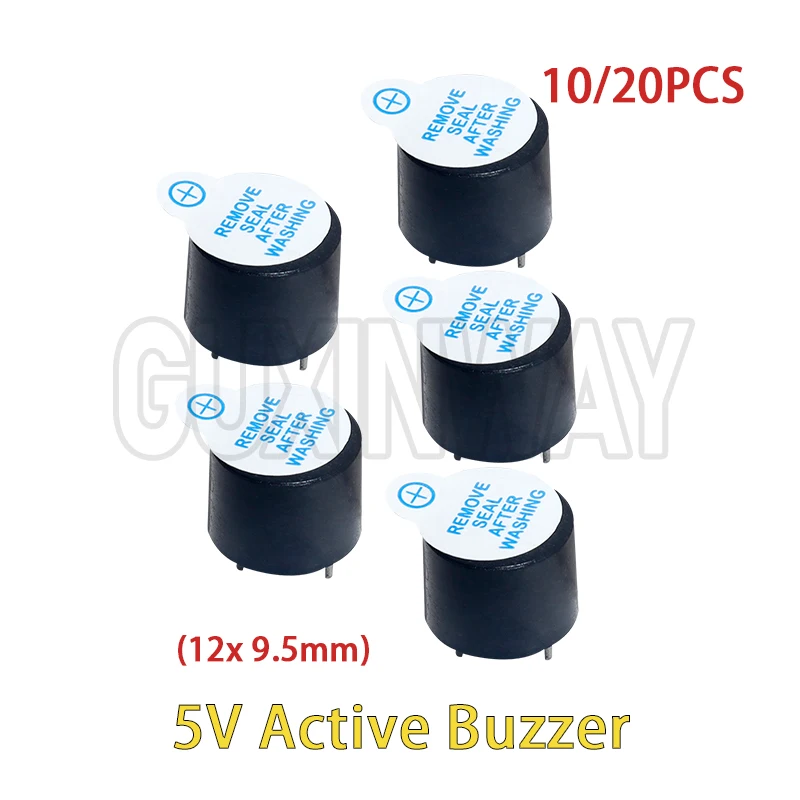 Active Buzzer 5V Magnetic Long Continous Beep Tone Alarm Ringer 12*9.5mm Mini Active Piezo Buzzers, for Arduino