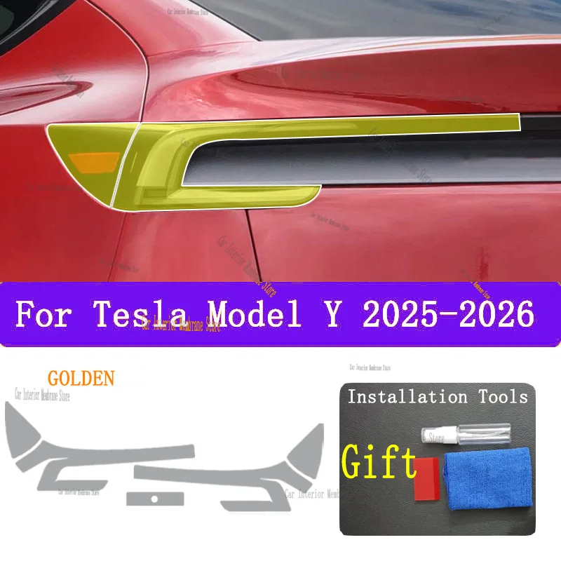 

For Tesla Model Y （2025-2026） Car Exterior Headlight Anti-scratch Front Lamp Tint TPU Protective Film Cover Repair Accessories