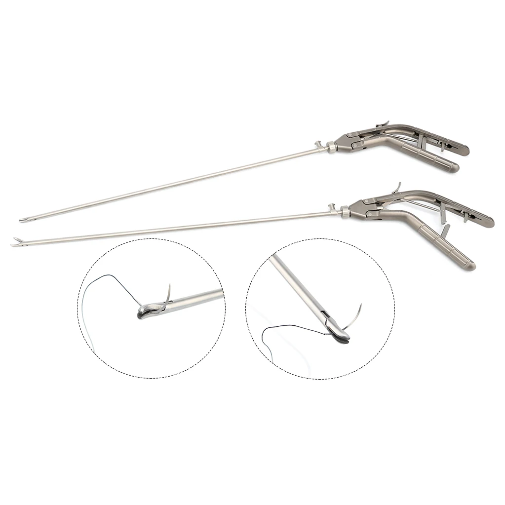 

Hot sales laparoscopic instruments needle holder curved ,reusable laparoscopic needle holder gun type driver