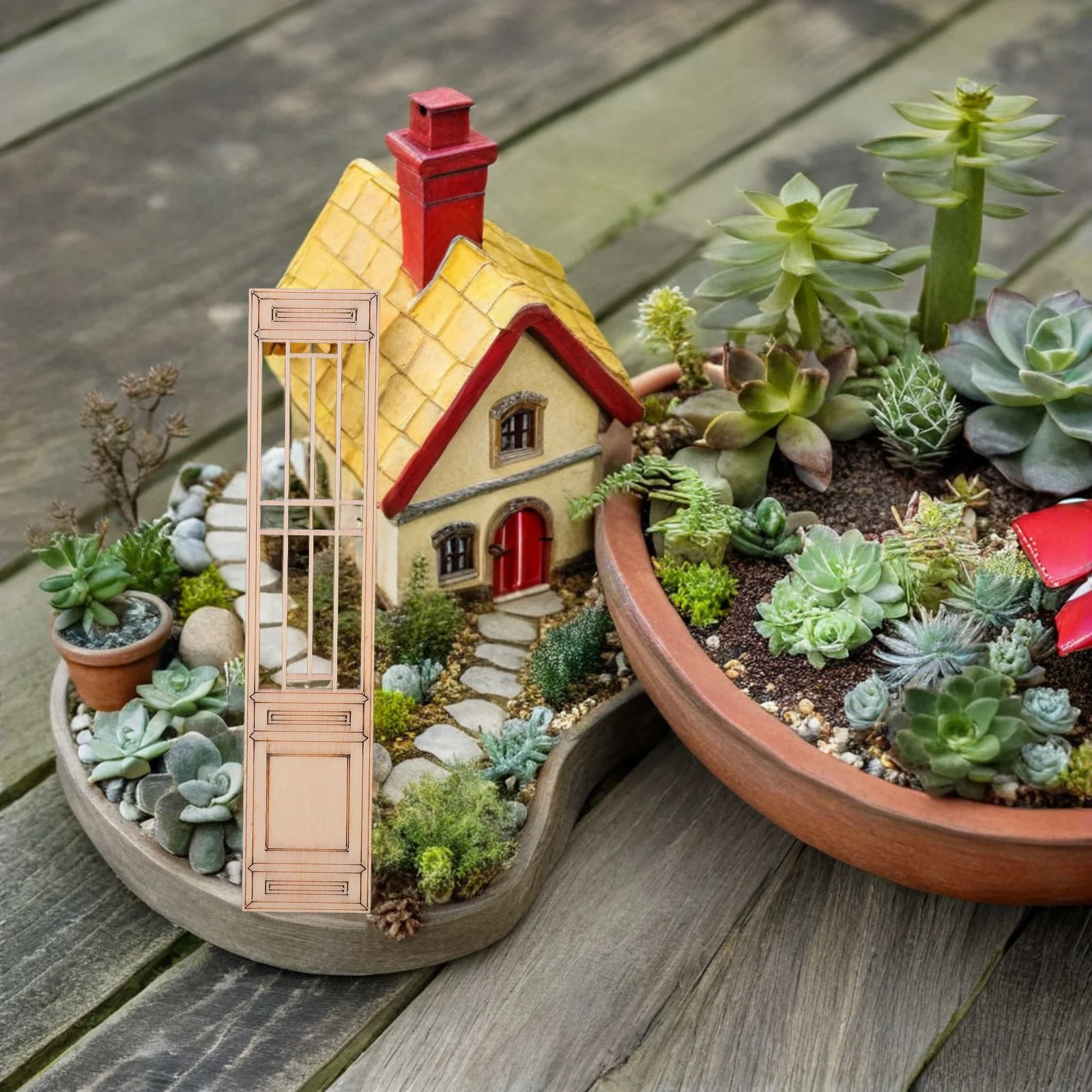 

10 Pcs Miniature Landscape Doors Windows Decor Fairy Garden Furniture Dollhouse Accessories Decorate