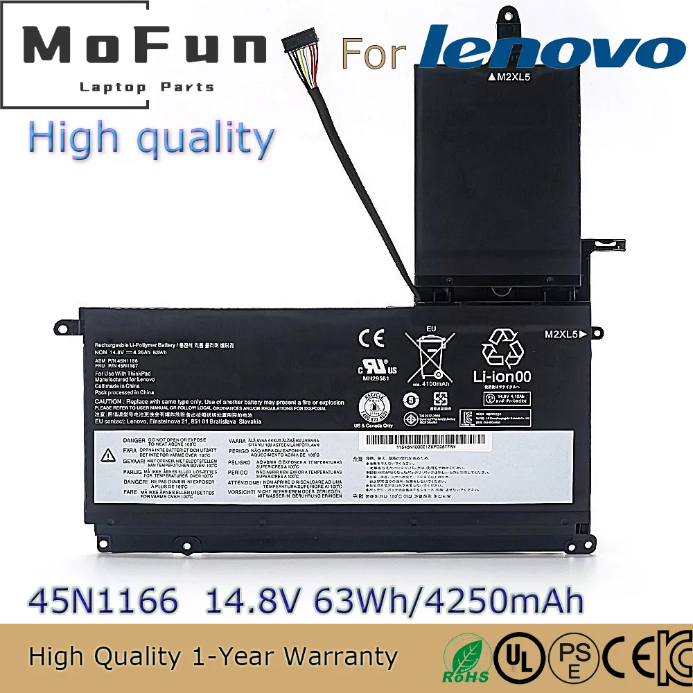 

Brand New Original 45N1166 14.8V 63Wh Laptop Battery for Lenovo ThinkPad S5 S530 S531 S540 45N1165 45N1167