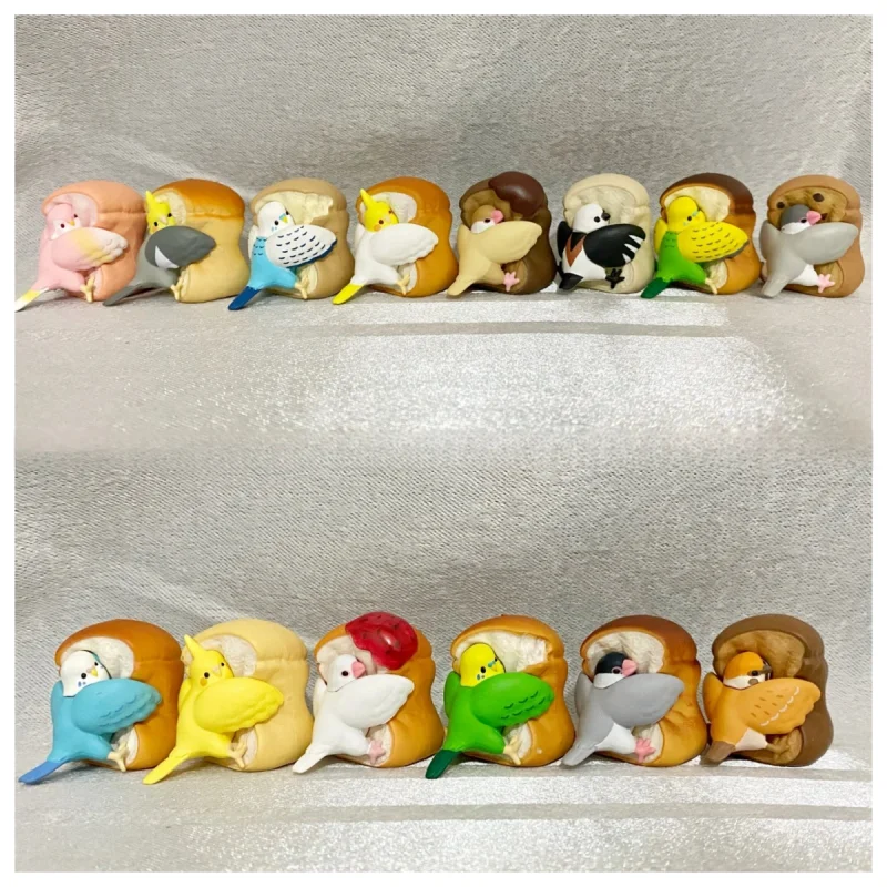 Qualia capsule speelgoed Mugyuttori Mascotte Ball Chain schattige kleine vogels Papegaai veilparkiet valkparkiet knuffelen broodfiguren