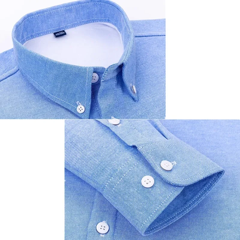 European Size Men's Solid-colour Long-sleeved Fleece-lined Shirt, Square-neck Winter Heavyweight Shirt, Business-casual Warm Top