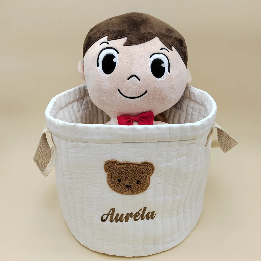 Personalized Name Storage Organizer Basket With Animal custom Baby Toys Storage Basket Personalized Baby Diaper Sorting Basket