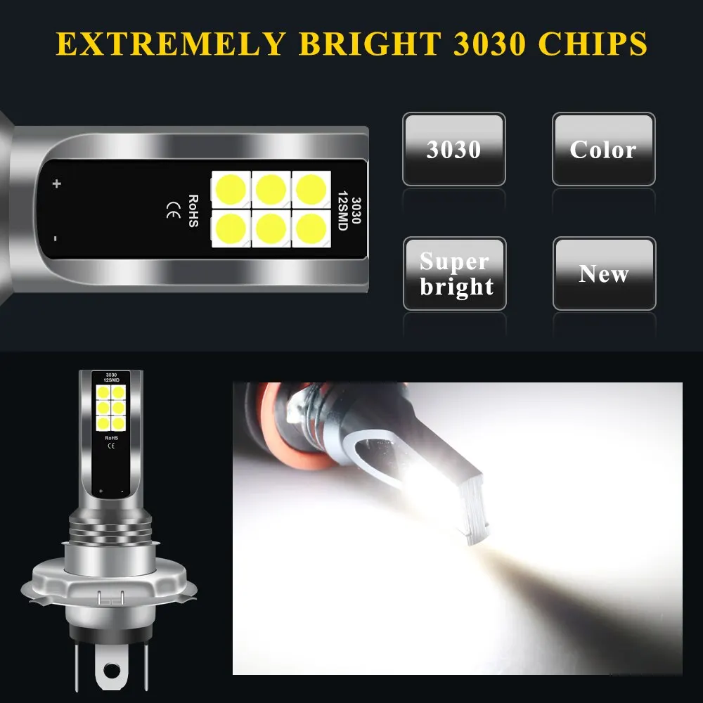 9005 Hb3 9006 Hb4 12smd Led Lamp H4 H7 H11 H8 H9 Car Fog Light For Automotive Led For Car Nissan Almera N16 Mercedes W202