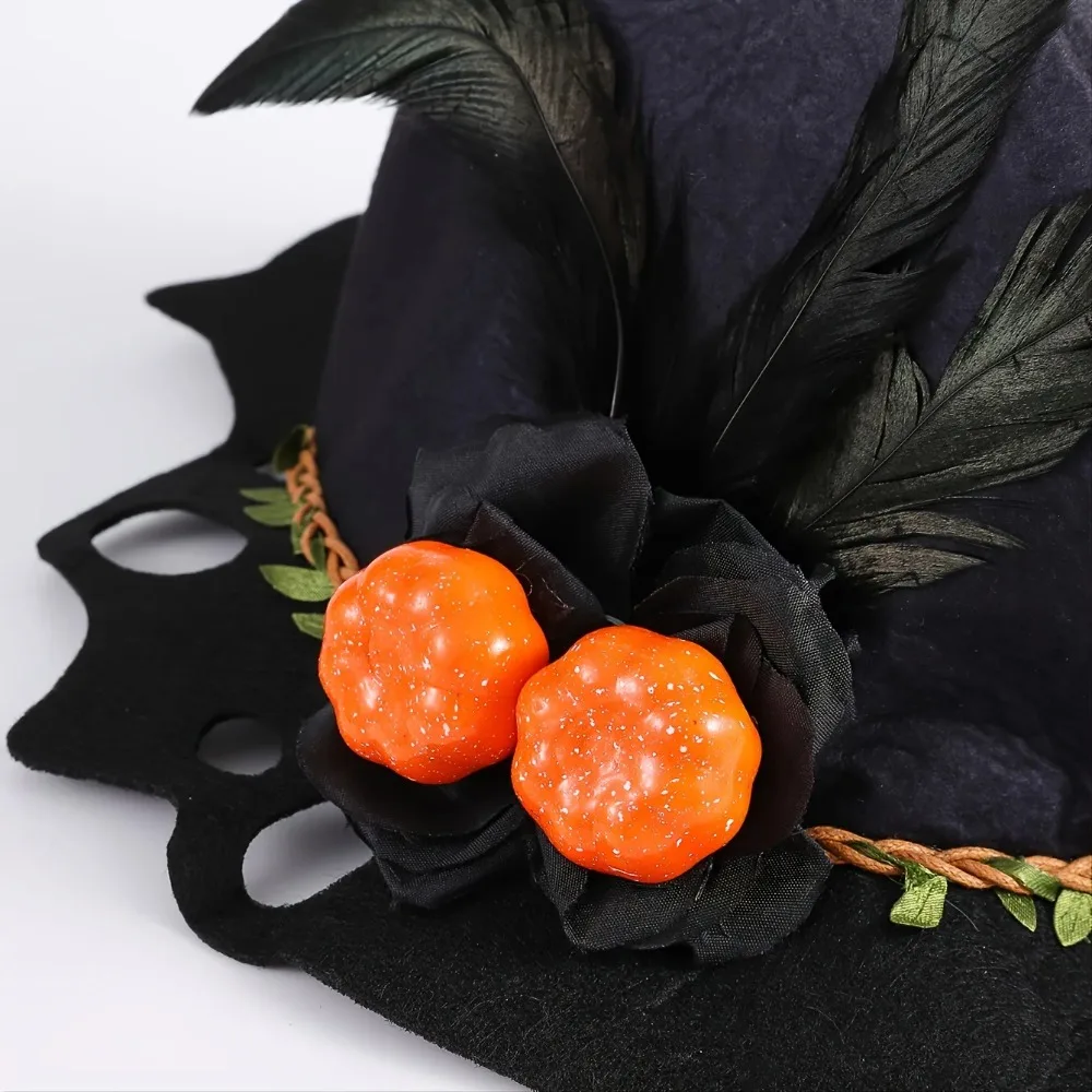 Halloween Pumpkin Shaped Witch Hat Harvest Festival Souvenir Hat Party Props Cosplay Costume Accessory 2