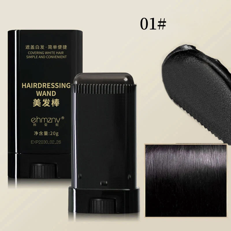 عصا صبغ الشعر مع مشط 2 في 1 تلوين الشعر المؤقت أسود بني قهوة طويلة الأمد مغطاة الشعر الأبيض قلم شعري قابل للغسل #4