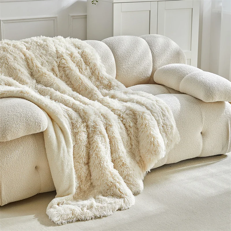 Plush Blanket Double Side Design Sofa Towel Skin-friendly Knee Blanket Soft Plaid Travel Shawl manta High Quality Gifts Blanket