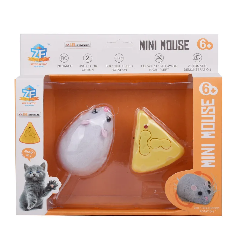 ZF Best Fun Toys Infrared Remote Control Mini Mouse Simulated Realistic Animal Electric Toy For Pet Cat 360 Degree Rotation
