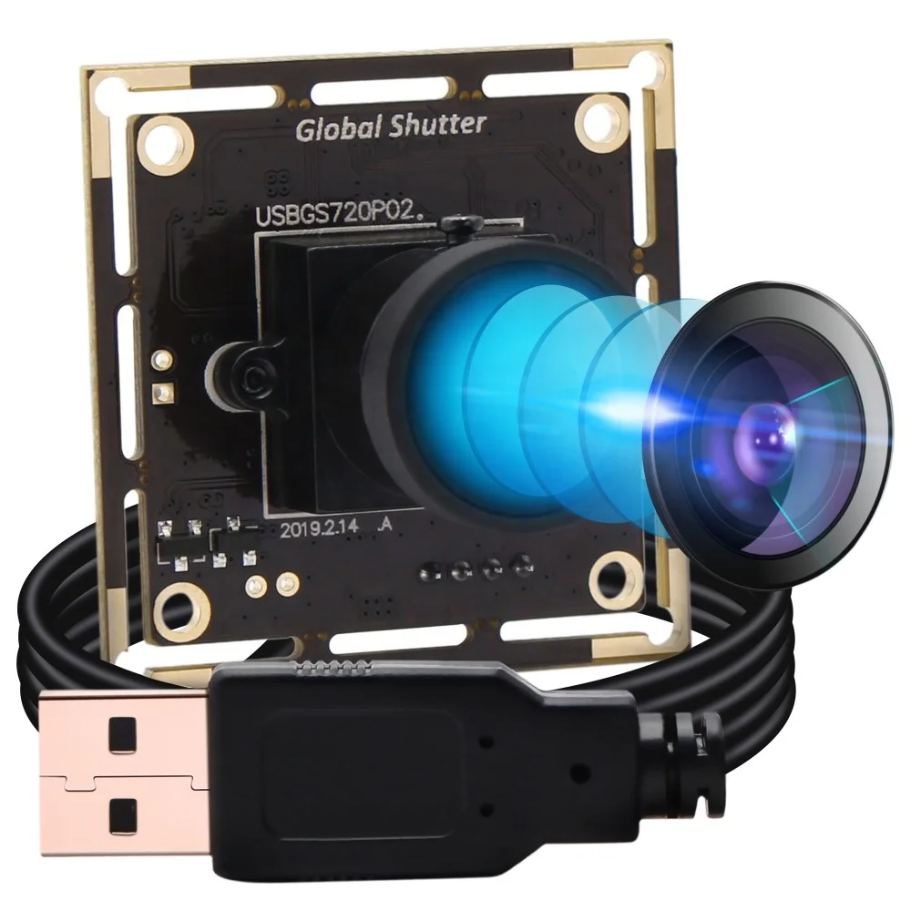 Monochome AR0144  Global Shutter Raspberry Pi Fisheye Wide Angle USB Camera for Fast Fast Moving Objects Capture