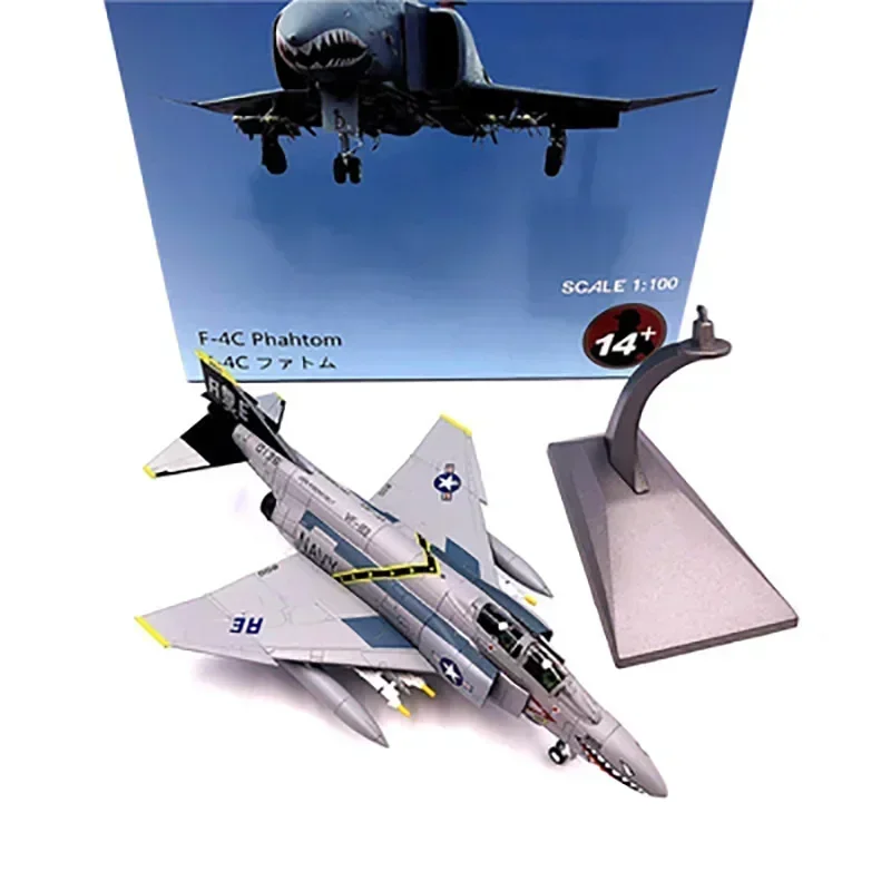 2024 Diecast 1:100 Scale USAF Squadron F-4 F4 F4B F-4B Phantom Strike Fighter Model Metal Toy Aircraft for Collection Souvenir