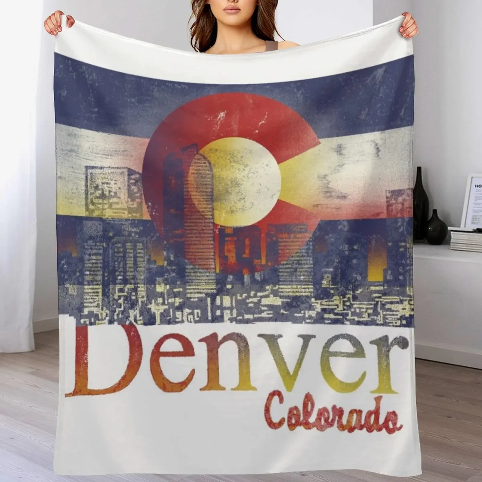 

denver colorado flag Throw Blanket Heavy Sofa Winter beds Decorative Sofas Blankets