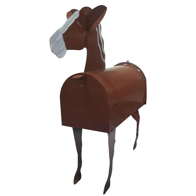 Horse Shape Rural Mailbox garden Standing Letter Box Residential Farmhouse Decoration Animal Craft Mailbox Outdoor House Postbox