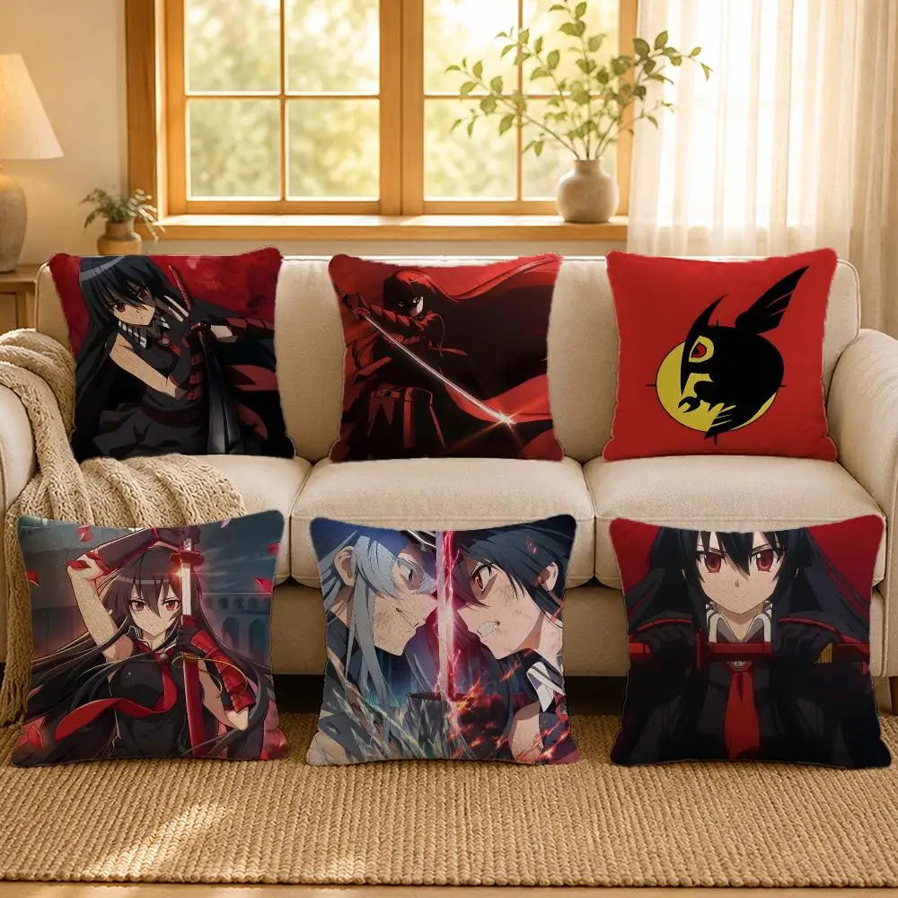 Anime Akame Ga Kill Fantasy Cushion Cover Personalized Short Plush Soft Bedroom Sofa Home Decor Gift