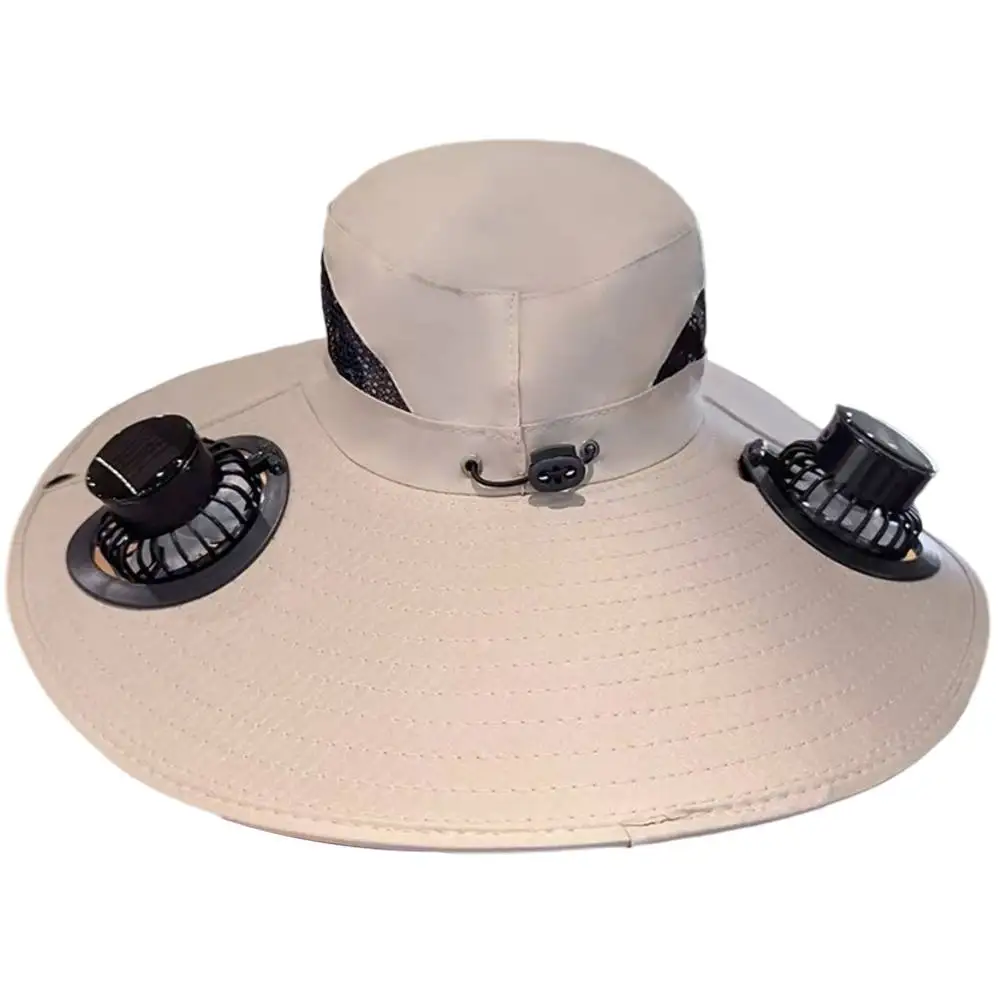 

Camping Hat Solar Fan Hat Summer Activities Adjustable Ventilation Comfortable Outdoor Gear Large Brim Design 48*48*8cm