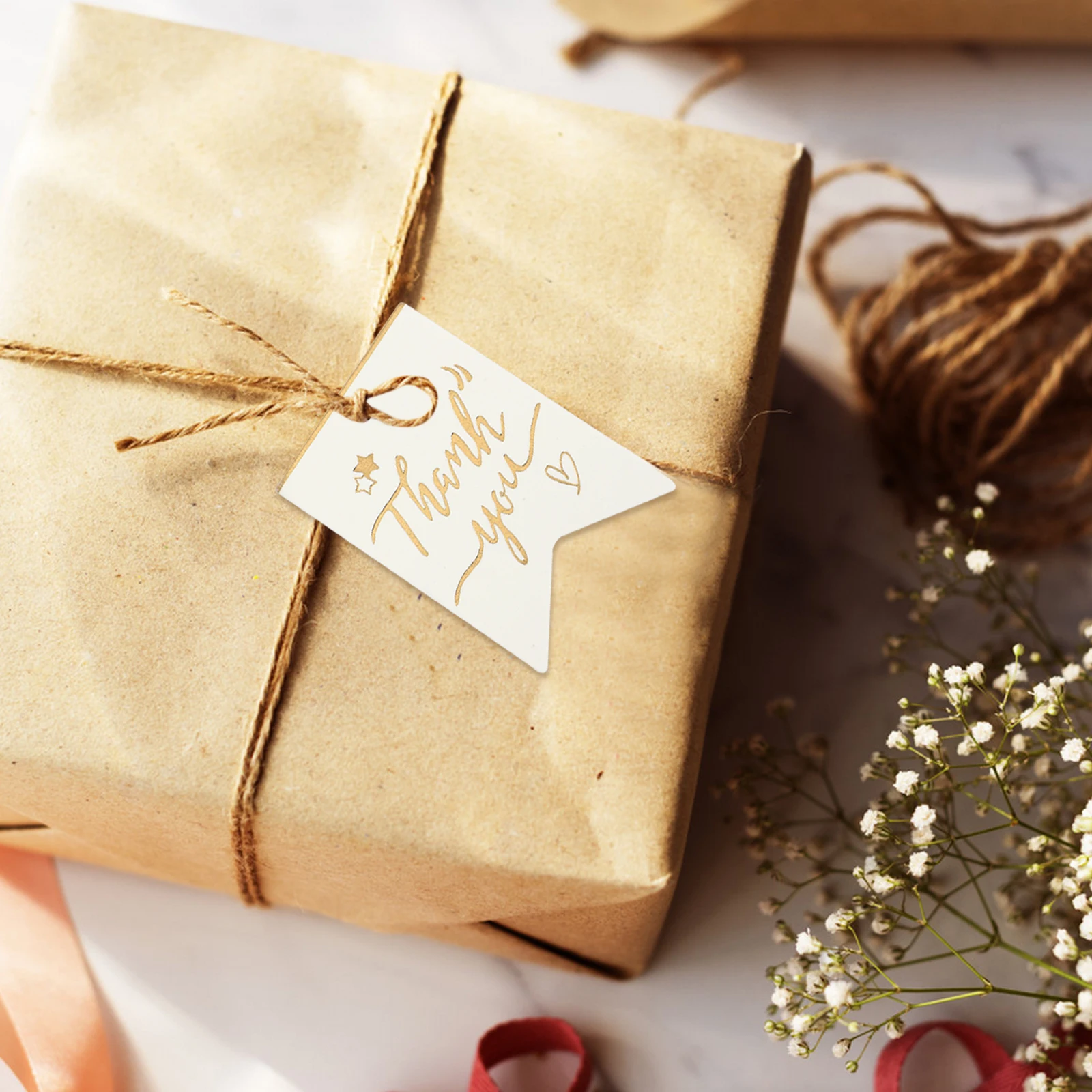 100 Pcs Gift Wrapping Tag Birthday Thank You Tags Label Baby Creative Labels Bronzing