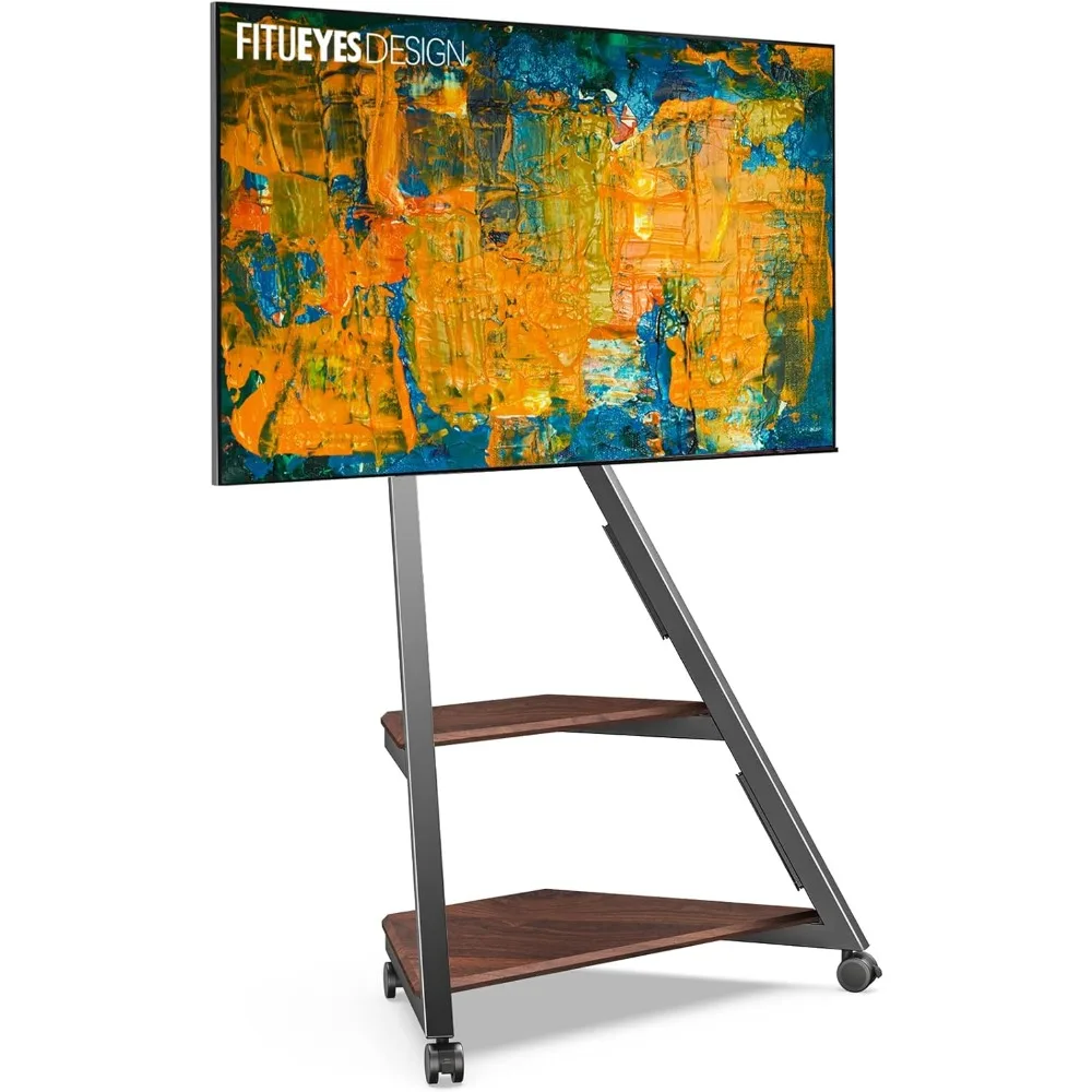 Narożny stojak pod telewizor do telewizorów 32 43 50 55 65 cali, małe przestrzenie Podłogowy stojak pod telewizor Rolling TV Cart do płaskich zakrzywionych ekranów LCD/LED