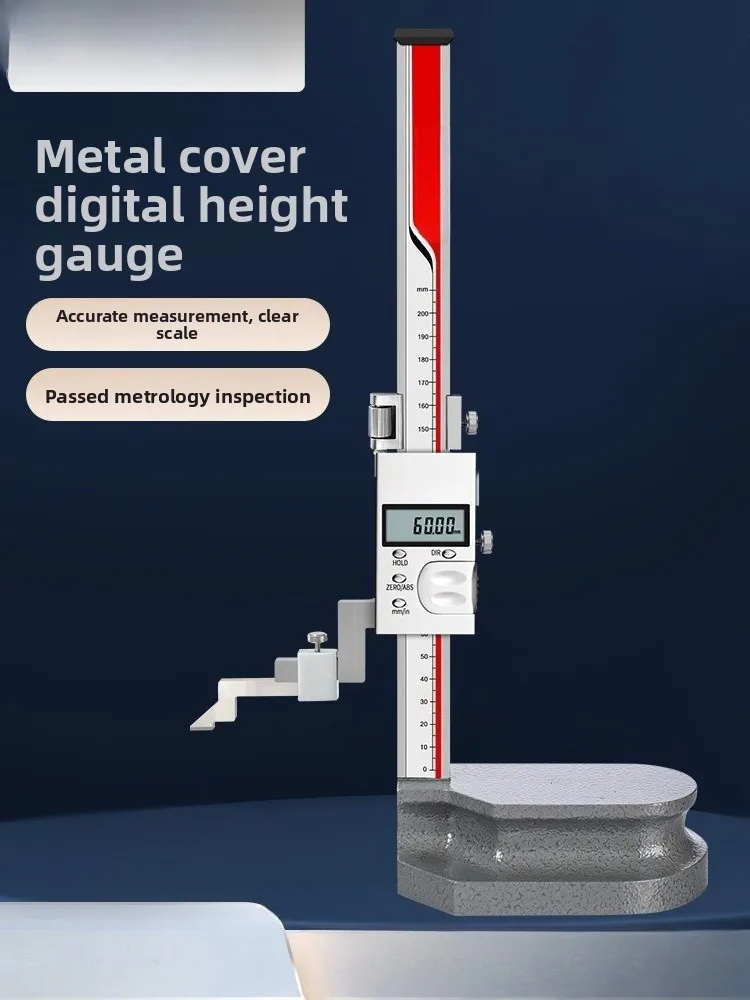 Digital height ruler with handwheel High-precision stainless steel vernier drawing ruler scribing ruler height gauge