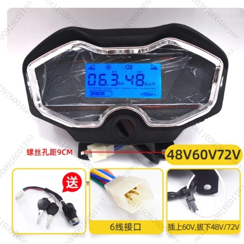 Electric Tricycle Dashboard 48V/60V/72V, Universal  Display for Mileage, Cumulative Voltage, Battery Level, and Speed