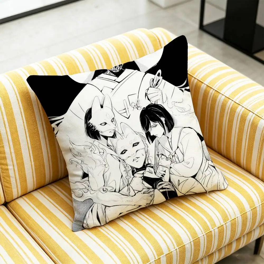 45cm 50cm 30cm 40cm Car Custom Square Pillowcase Pad Cushion Cover For SILENT HILL F Hinako Shimizu Fox Mask Throw Pillow Case