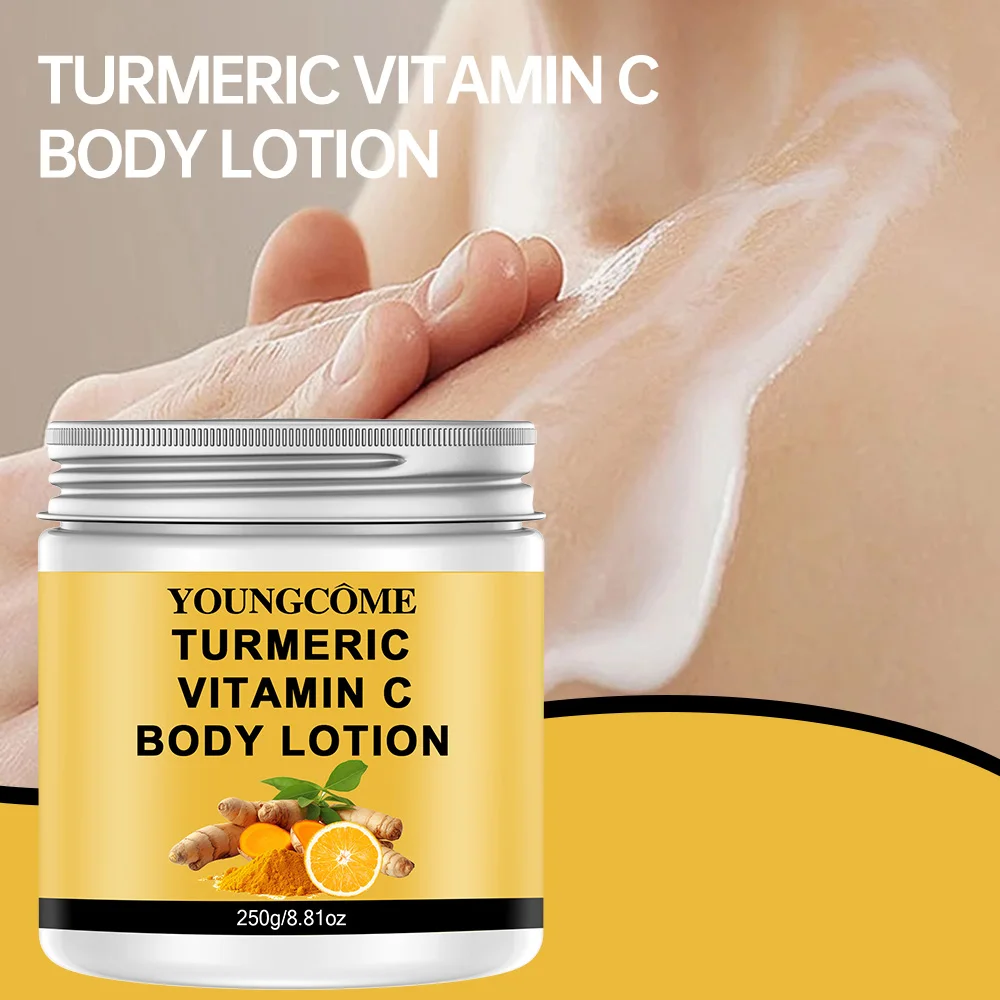 

YOUNGCOME Лосьон для тела с куркумой и витамином С, 250 г — натуральный осветляющий увлажняющий увлажняющий крем для любой кожи