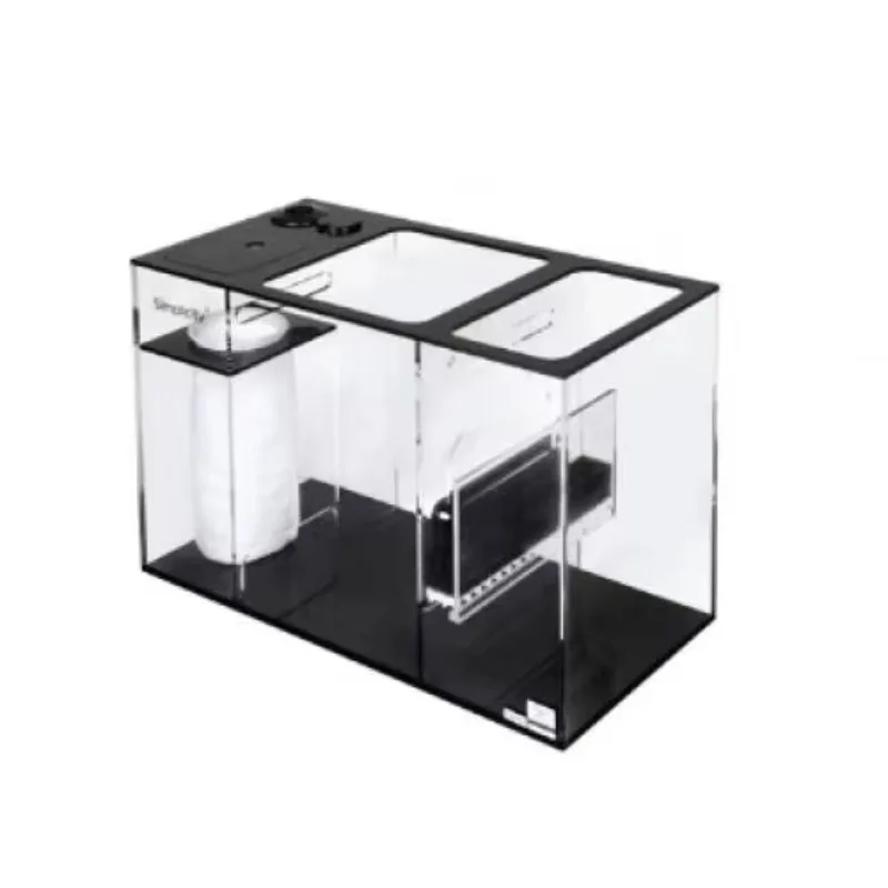 Maßgefertigtes hochwertiges 5 mm dickes bleifreies, schwarz-transparentes Acryl-Aquarium