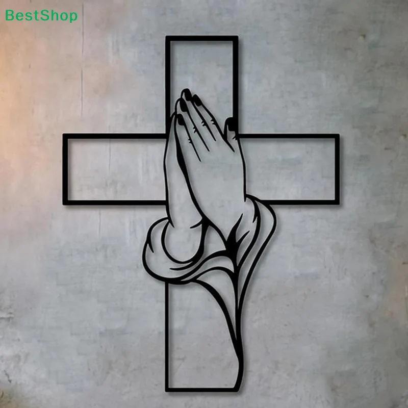 ♥Modern Black Metal Cross Wall Decor | Christian Religious Wall Art for Home, Church & Office