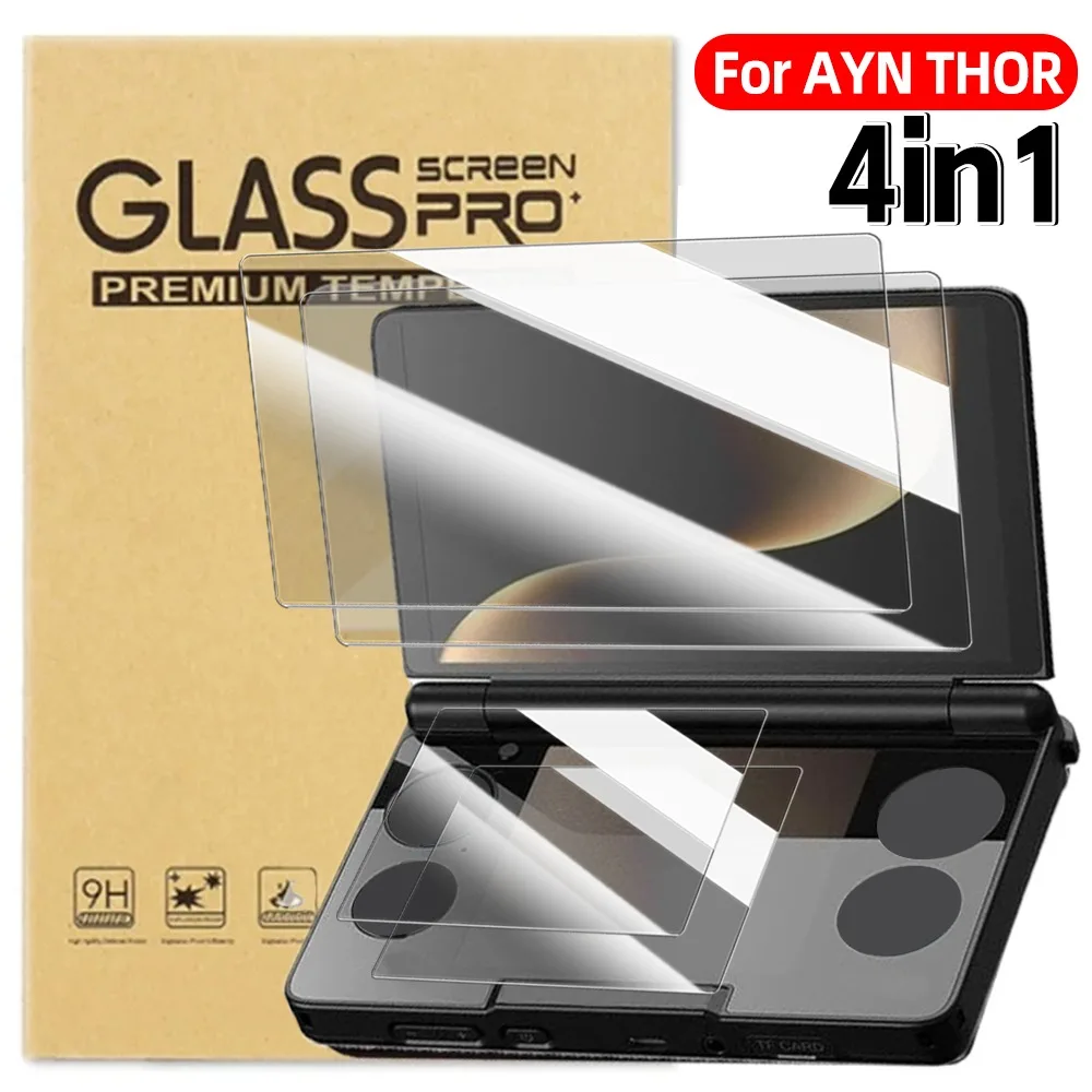 4IN1 HD Klares gehärtetes Glas für AYN THOR Displayschutzfolien, kratzfeste Schutzfolien, Spielkonsole, Handglasschutz