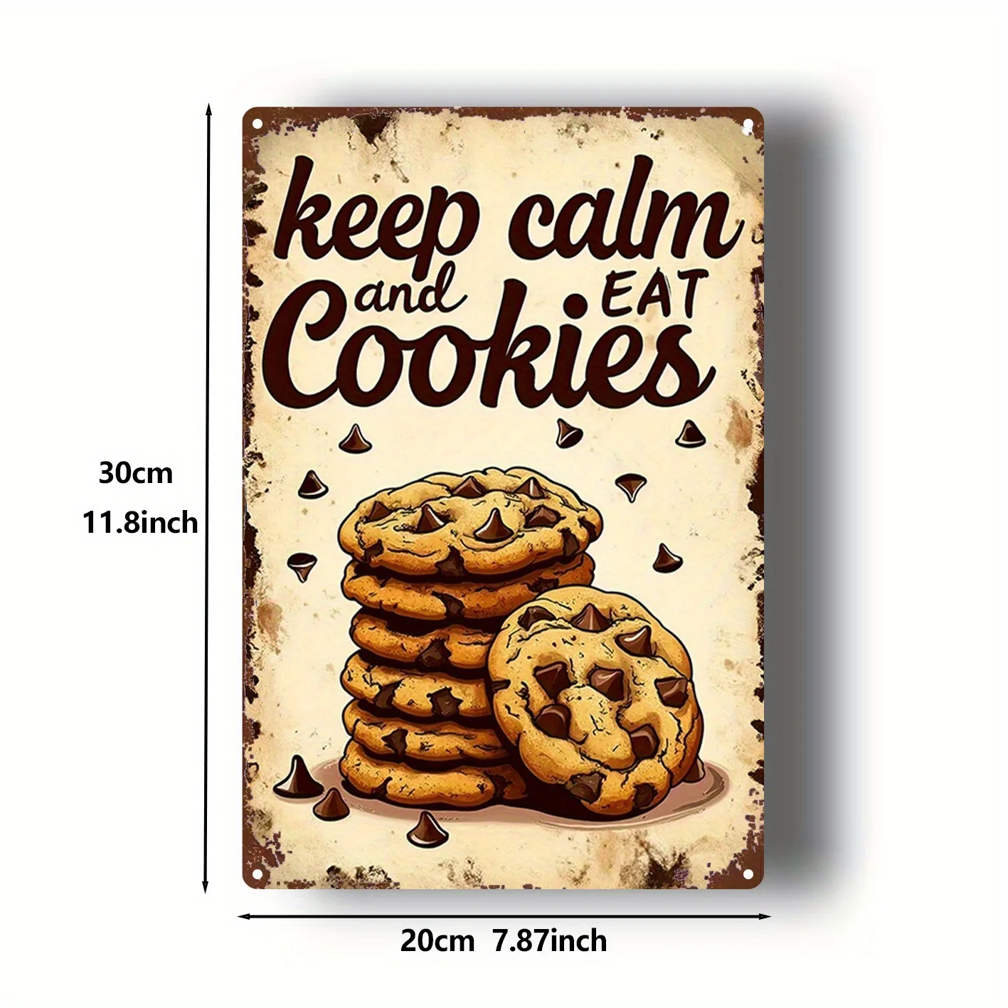 2D Flat-1pc Metal Sign Featuring a Classic Stacked Chocolate Cookie Design, Perfect for Home, Kitchen, Bar, Garden,Cottage Decor