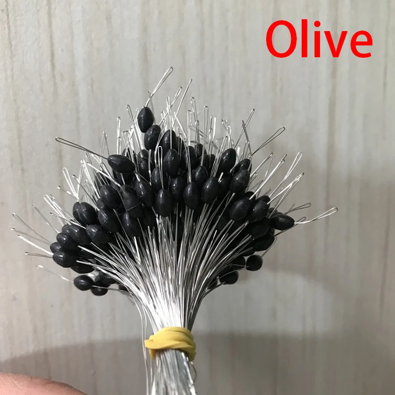 300pcs/pack Black Float Fishing Bobber Silicone Stopper Space Bean Connector Fishing Line Resistance Fishing Accessories