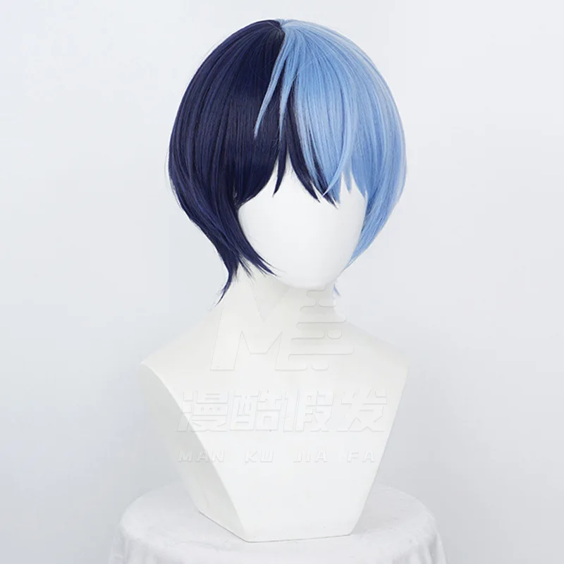 Anime Project Sekai Aoyagi Toya Cosplay Wig Black purple light blue Heat Resistant Synthetic Hair Men  For Anime Cos Halloween P