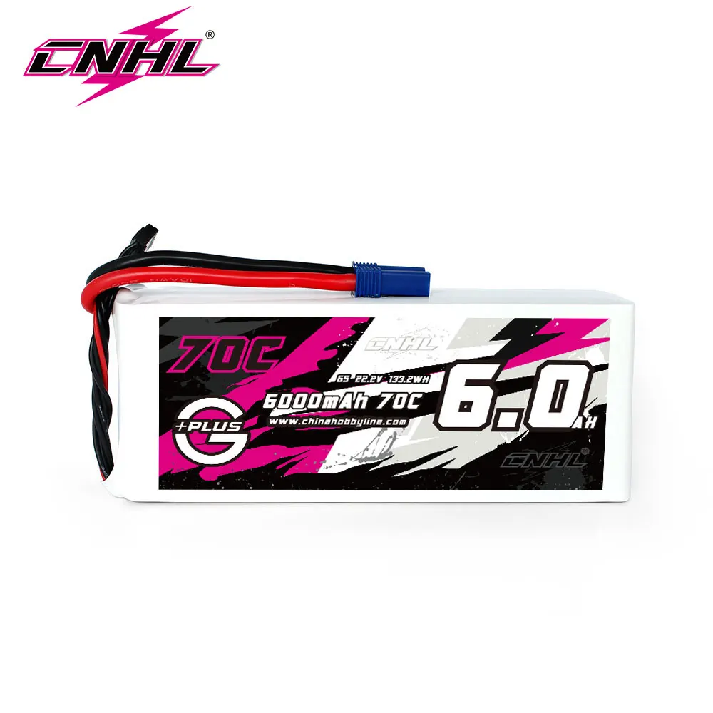 CNHL Lipo 6S 22.2V Battery 6000mAh 70C G+PLUS With EC5 Plug For RC Car Airplane Helicopter Jet Edf Speedrun Truck Buggy Truggy