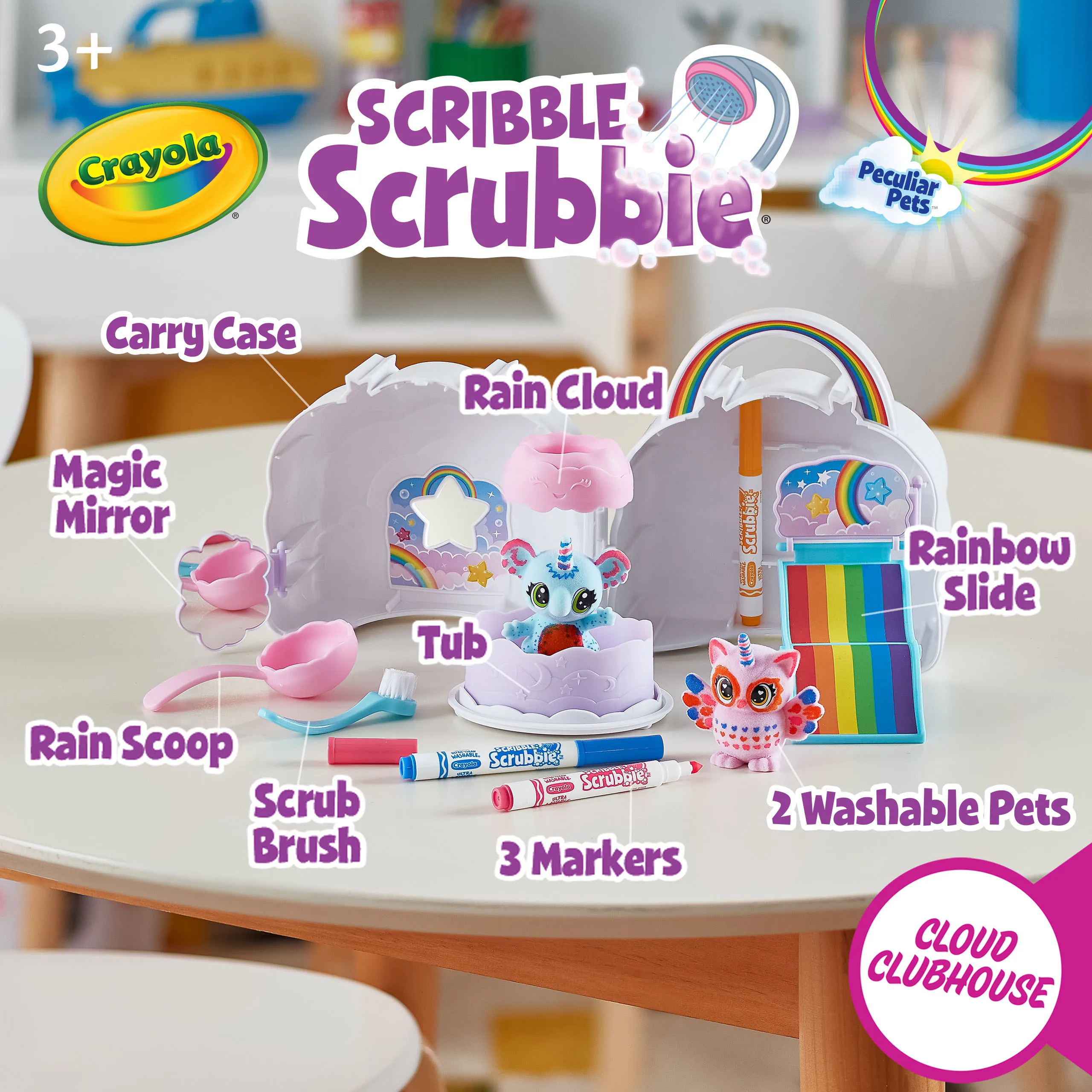 Crayola Scribble Scrubbie Cloud Playset, giocattolo per bambini, regalo, età 3, 4, 5, 6