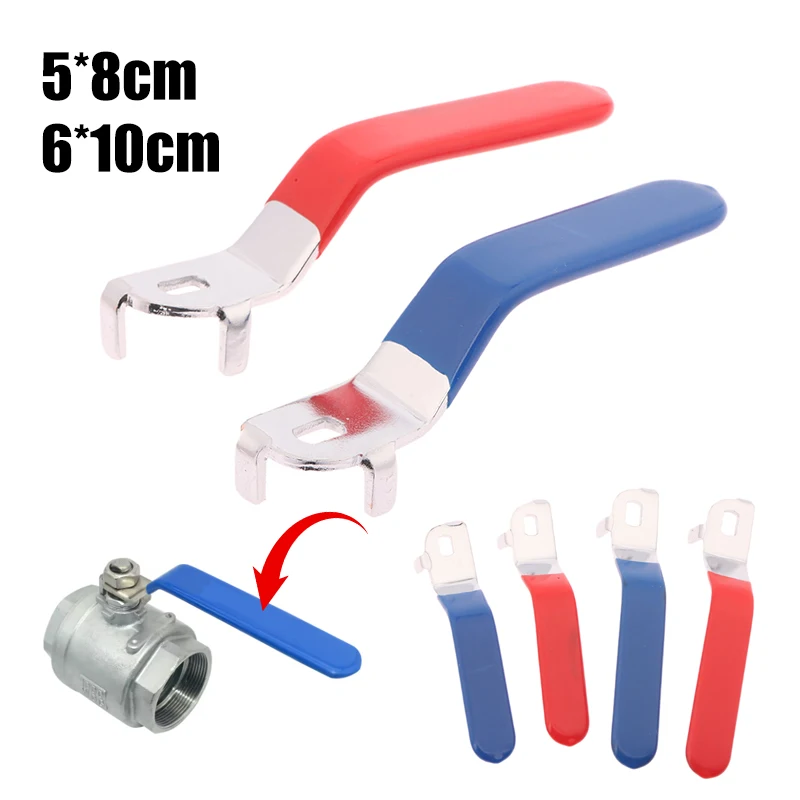Valve Handle Lever Handle Iron Chrome Plated Replacement Quarter Turn w/ Plastic Grip Blue For DN20 Ball Valve