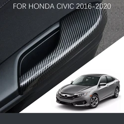 Car Interior Door Armrest Panel Trim Cover Bowl Decoration Frame Stickers for Honda Civic 2016 2017 2018 2019 2020 Auto Styling