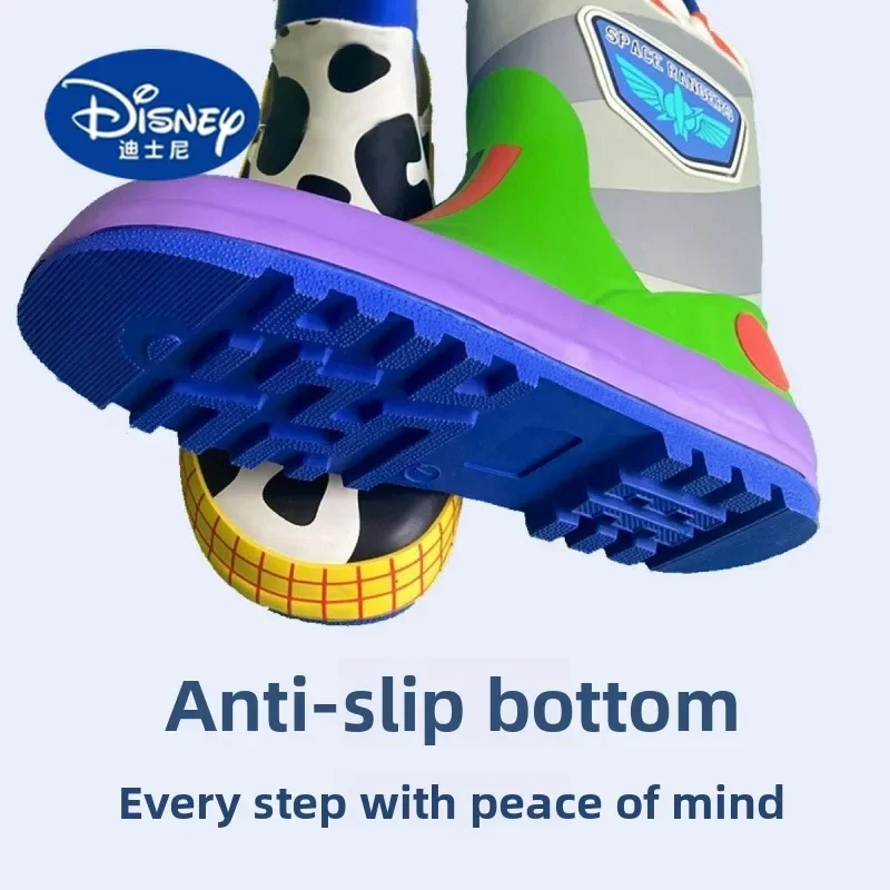 2025 Buzz Lightyear Rain Boots | Matching Adult & Kids Waterproof Rubber Shoes, Anti-Slip Mismatch Design