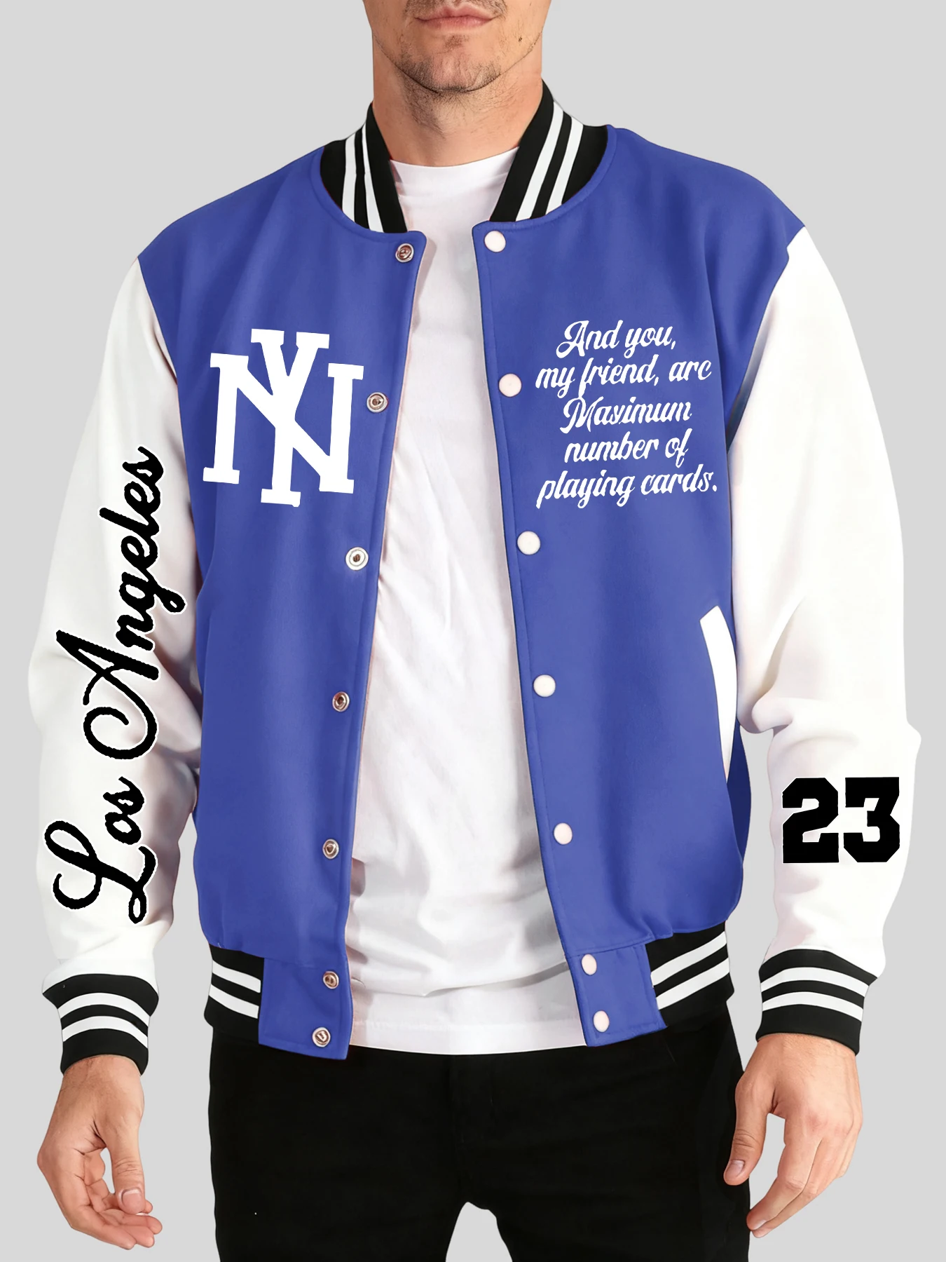 

New York Art Letter Number 23 Prints Streetwear Men Fashion Loose Jackets Sports Soft Clothes Autumn Winter Warm Baseball Jersey
